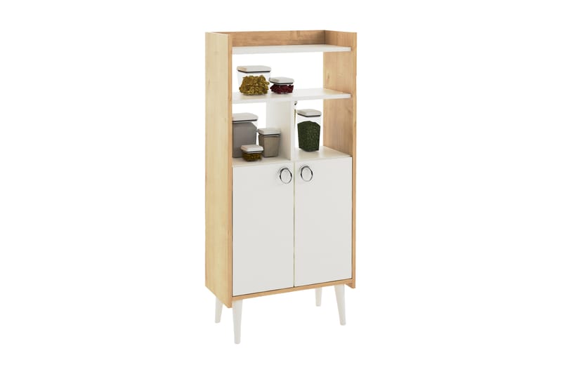 Keachi Highboard 60x30 cm - Natur / hvid - Opbevaring - Skab - Skabe