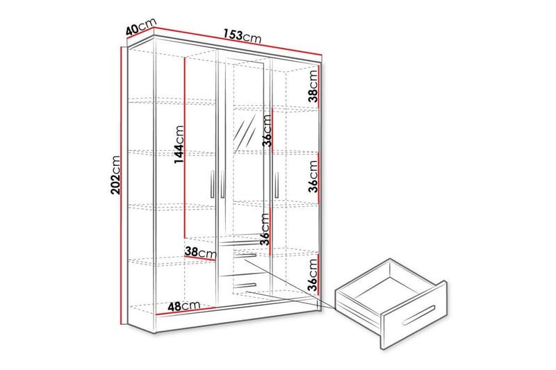 Kintore Highboard - Hvid - Skabe