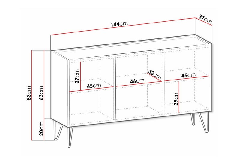 Klinkerville Highboard - Hvid - Skabe