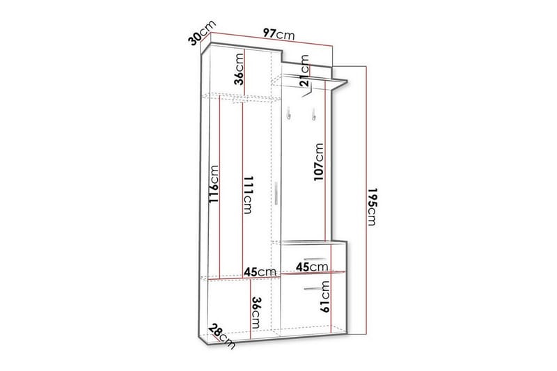 Rosehall Highboard - Sort - Opbevaring - Skab - Skabe