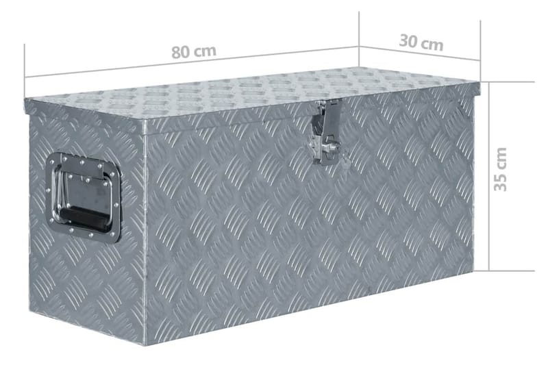 aluminiumskasse 80 x 30 x 35 cm sølvfarvet - Sølv - Opbevaring - Skab - Skabe - Sikkerhedsskabe - Deponeringsskabe