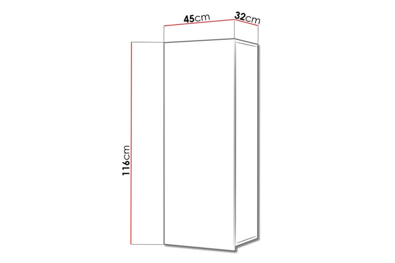 Tessan Vægskab 45 cm Lodret - Træ - Opbevaring - Skab - Skabe