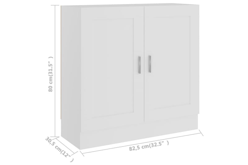 bogskab 82,5x30,5x80 cm spånplade hvid - Hvid - Opbevaring - Skab - Vitrineskabe