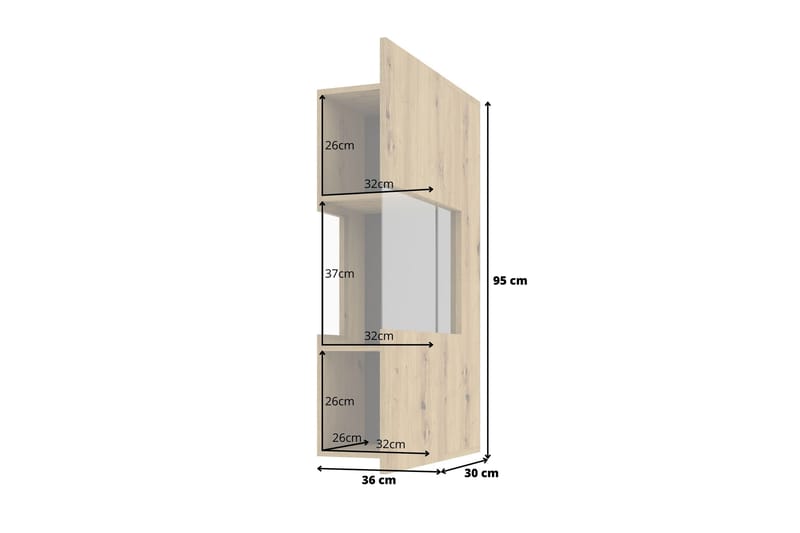 Jestine Vitrineskab 95 cm - Brun - Opbevaring - Skab - Vitrineskabe