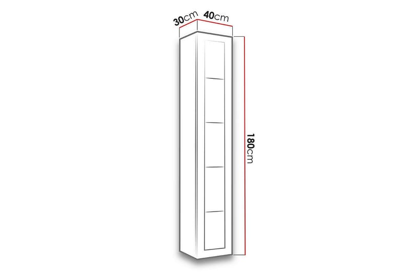 Narbonne Vitrineskab 30x40 cm - Natur/Sort - Opbevaring - Skab - Vitrineskabe