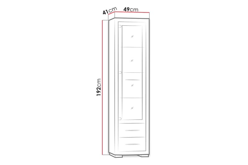 Vegas Vitrineskab 41x49 cm - Eg - Opbevaring - Skab - Vitrineskabe
