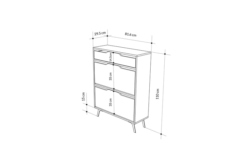 Astat Skoskab 81,6 cm - Antracit - Opbevaring - Skoopbevaring - Skoskab