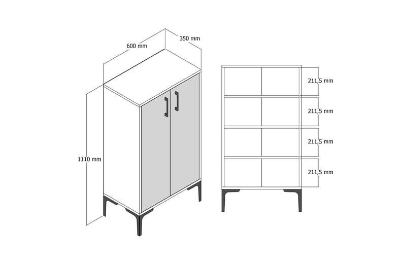 Babice Skoskab 35x60 cm - Hvid - Opbevaring - Skoopbevaring - Skoskab