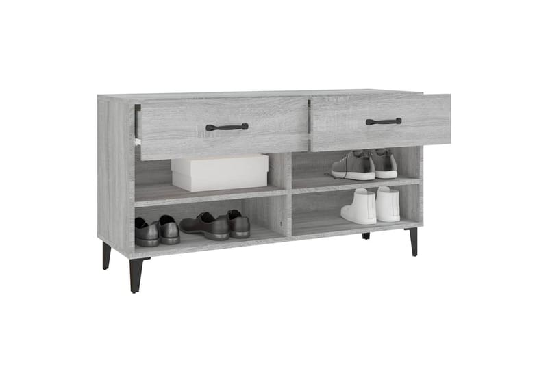 beBasic skoreol 102x35x55 cm konstrueret træ grå sonoma-eg - GrÃ¥ - Opbevaring - Skoopbevaring