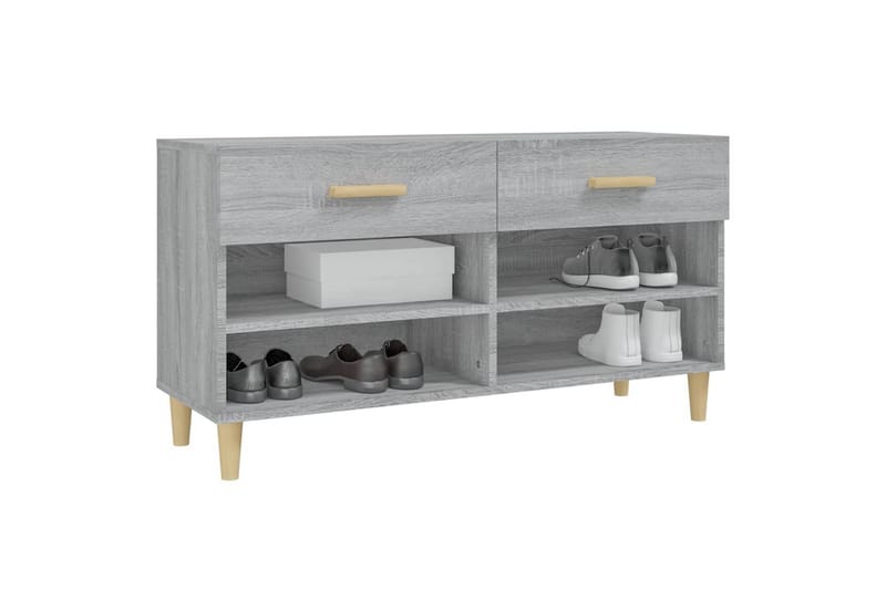 beBasic skoskab 102x35x55 cm konstrueret træ grå sonoma-eg - GrÃ¥ - Opbevaring - Skoopbevaring