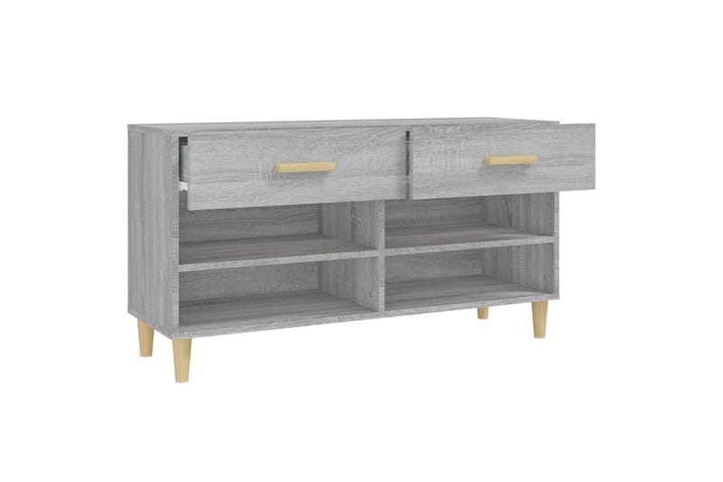 beBasic skoskab 102x35x55 cm konstrueret træ grå sonoma-eg - GrÃ¥ - Opbevaring - Skoopbevaring