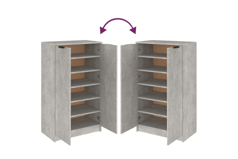 beBasic skoskab 59x35x100 cm konstrueret træ betongrå - GrÃ¥ - Opbevaring - Skoopbevaring - Skoskab