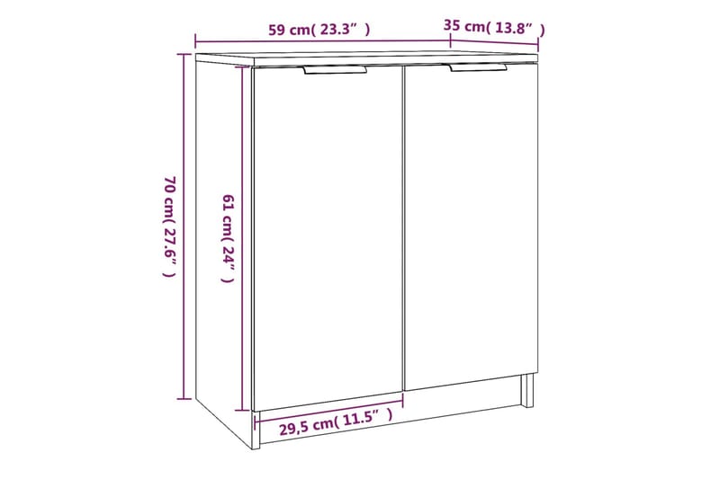 beBasic skoskab 59x35x70 cm konstrueret træ betongrå - GrÃ¥ - Opbevaring - Skoopbevaring - Skoskab