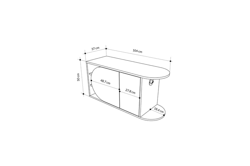 Berriaren Skoskab 104 cm - Brun/Hvid - Opbevaring - Skoopbevaring - Skoskab