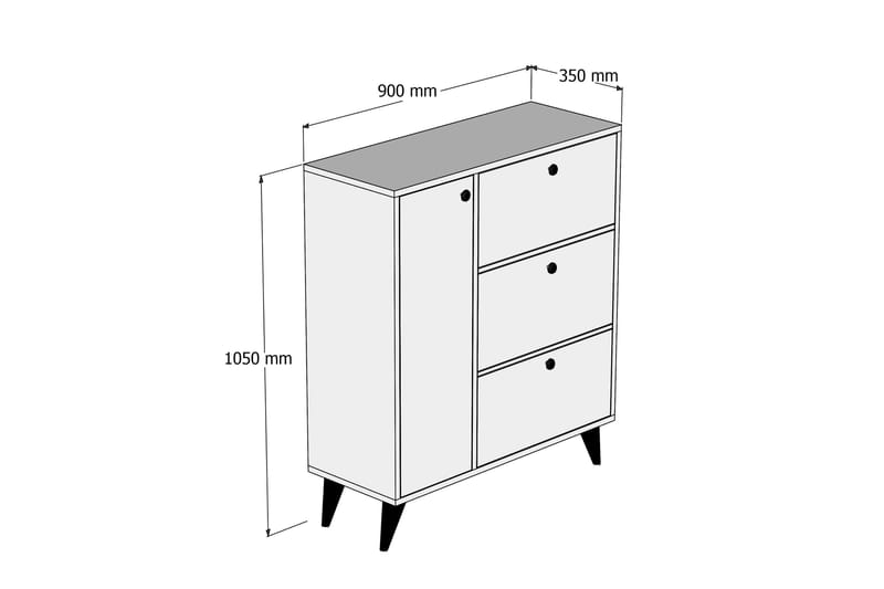 Conin Skoskab 35x90 cm - Natur - Opbevaring - Skoopbevaring - Skoskab