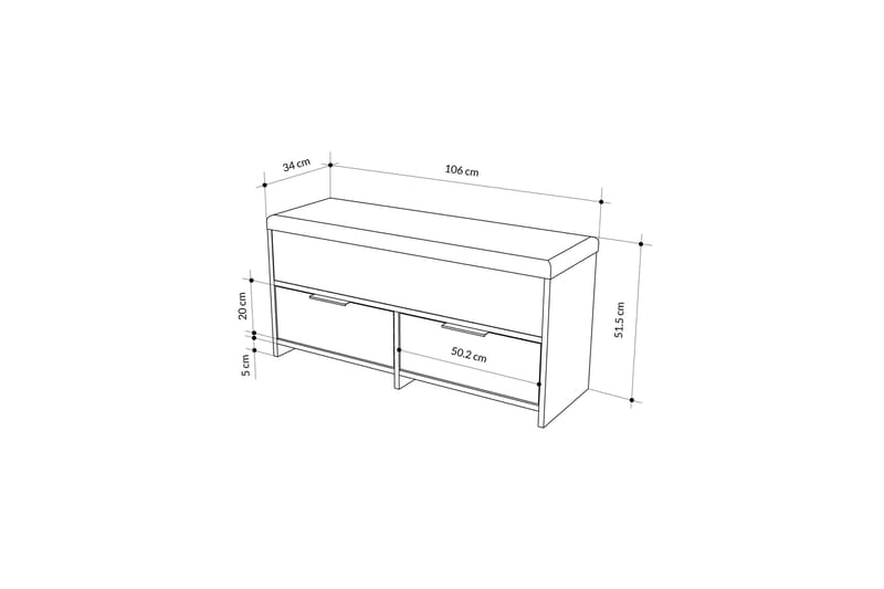 Cove Skoskab 106 cm - Antracit - Opbevaring - Skoopbevaring - Skoskab