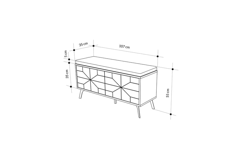 Dune Skoskab 107 cm - Brun - Opbevaring - Skoopbevaring - Skoskab