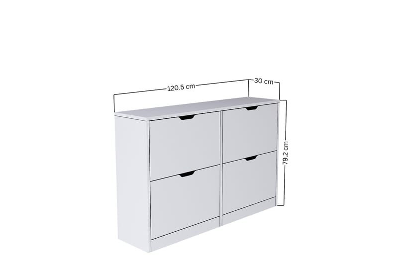 Durusu Skoskab 120,5 cm - Mat hvid - Opbevaring - Skoopbevaring - Skoskab