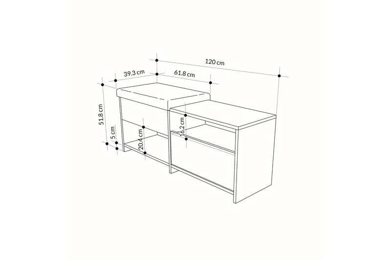 Filux Skoskab 120,3 cm - Antracit - Opbevaring - Skoopbevaring - Skoskab