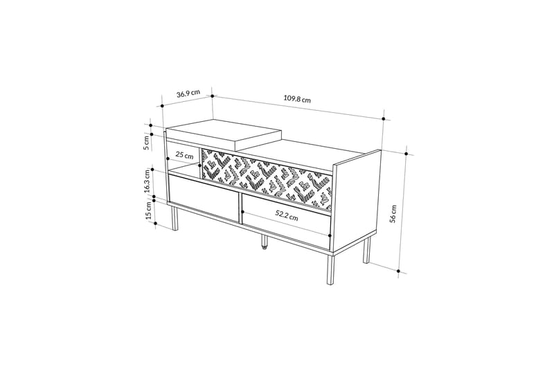 Heaton Skoskab 111 cm - Brun - Opbevaring - Skoopbevaring - Skoskab