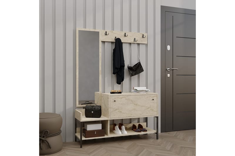 Magboro Skoskab 120 cm - Beige - Opbevaring - Skoopbevaring - Skoskab