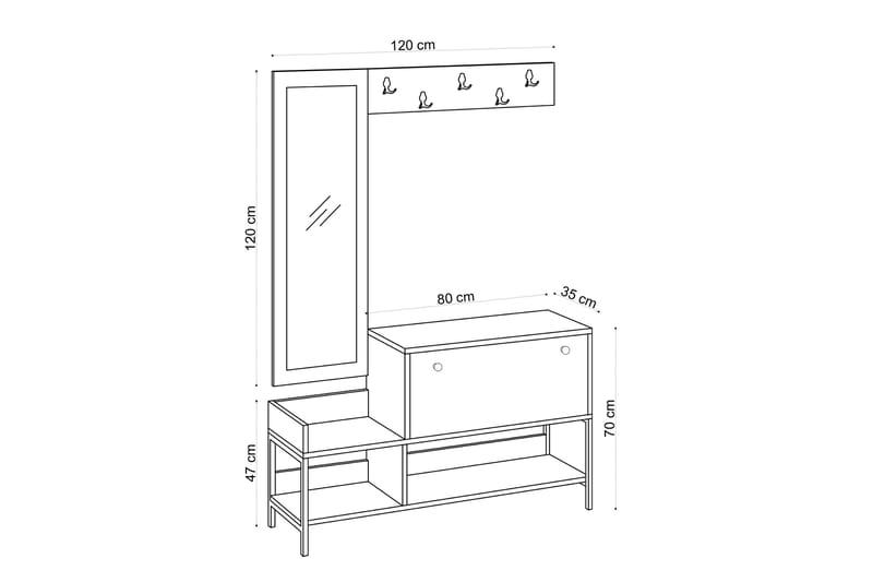 Magboro Skoskab 120 cm - Beige - Opbevaring - Skoopbevaring - Skoskab