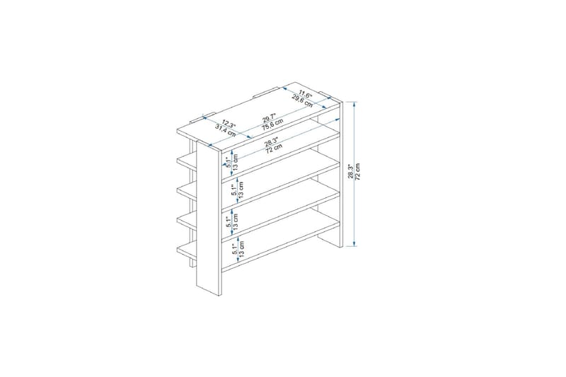 Sargel Skoskab 75,6 cm - Antracit - Opbevaring - Skoopbevaring - Skoskab