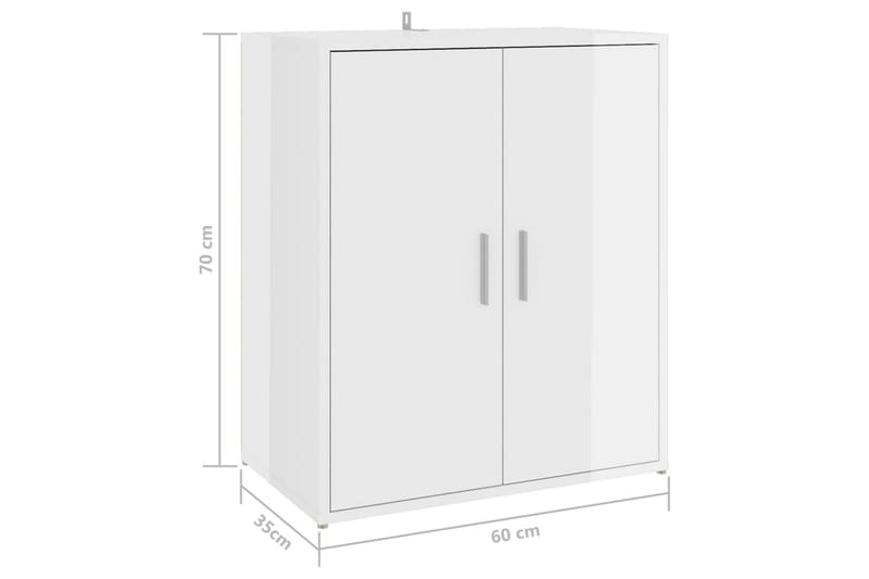 skoskab 60x35x70 cm spånplade hvid højglans - Hvid - Opbevaring - Skoopbevaring