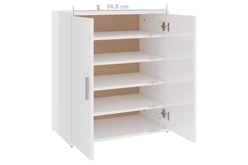 skoskab 60x35x70 cm spånplade hvid højglans - Hvid - Opbevaring - Skoopbevaring