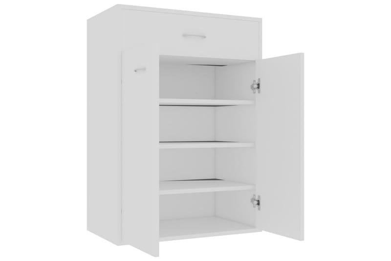 Skoskab 60x35x84 cm Spånplade Hvid - Hvid - Opbevaring - Skoopbevaring - Skoskab