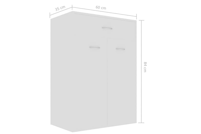 Skoskab 60x35x84 cm Spånplade Hvid - Hvid - Opbevaring - Skoopbevaring - Skoskab