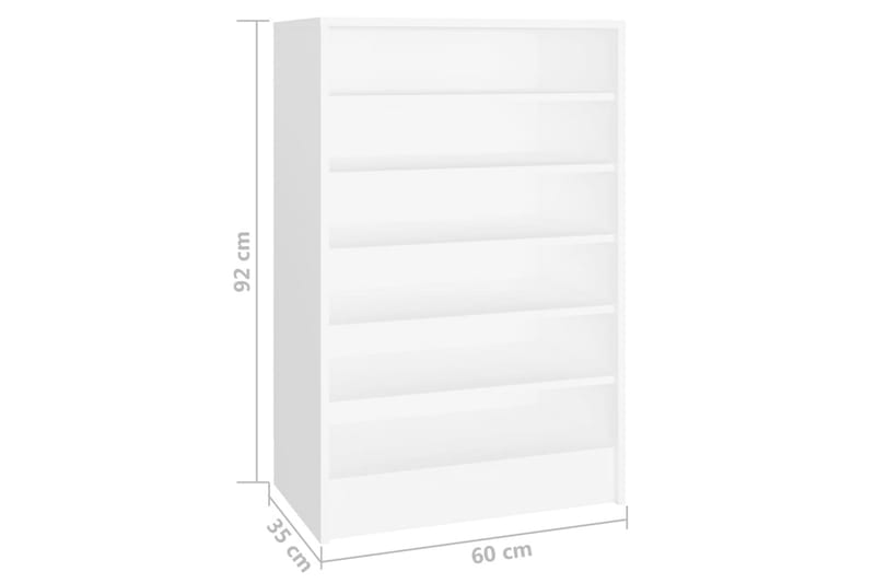 skoskab 60x35x92 cm spånplade hvid - Hvid - Opbevaring - Skoopbevaring - Skoskab