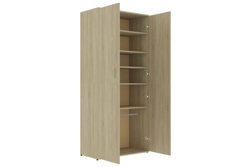 Skoskab 80X39X178 cm Spånplade Sonoma-Eg - Opbevaring - Skoopbevaring - Skoskab