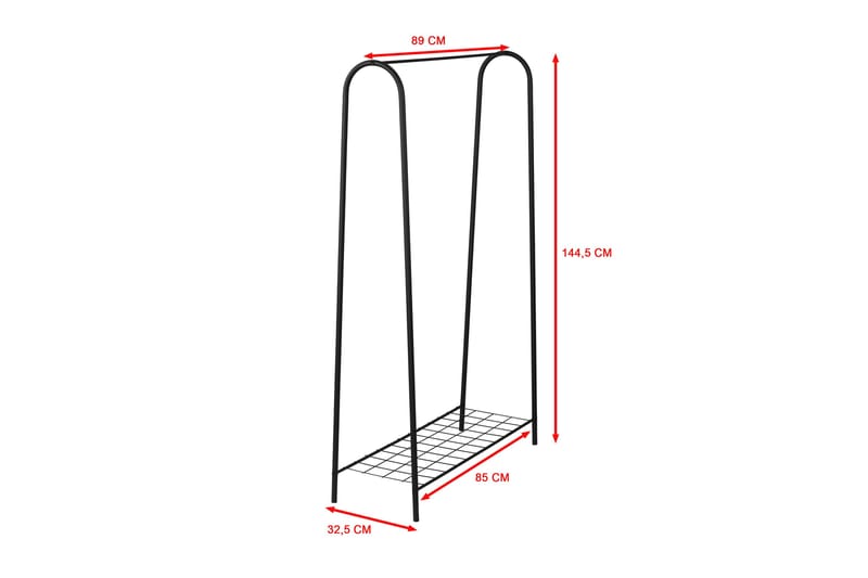 Bhutan Tøjstativ 145 cm - Sort - Opbevaring - Tøjopbevaring - Knagerækker