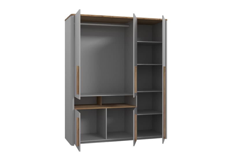 Ahmetbay Garderobe 59x158 cm - Grå/Brun - Opbevaring - Tøjopbevaring - Garderobeskabe