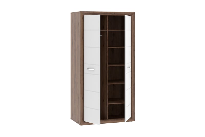 Aridiala Garderobe 61x103 cm - Brun/Hvid - Opbevaring - Tøjopbevaring - Garderobeskabe