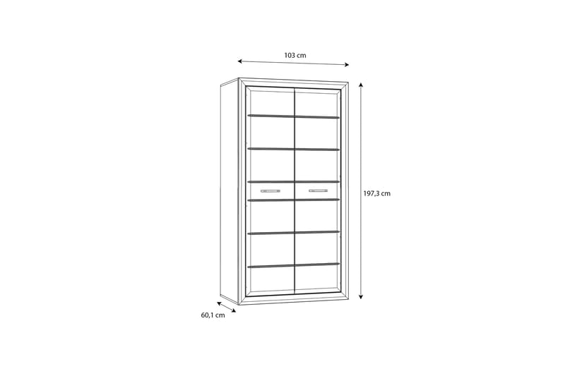 Aridiala Garderobe 61x103 cm - Brun/Hvid - Opbevaring - Tøjopbevaring - Garderobeskabe