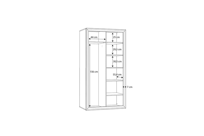 Aridiala Garderobe 61x103 cm - Brun/Hvid - Opbevaring - Tøjopbevaring - Garderobeskabe