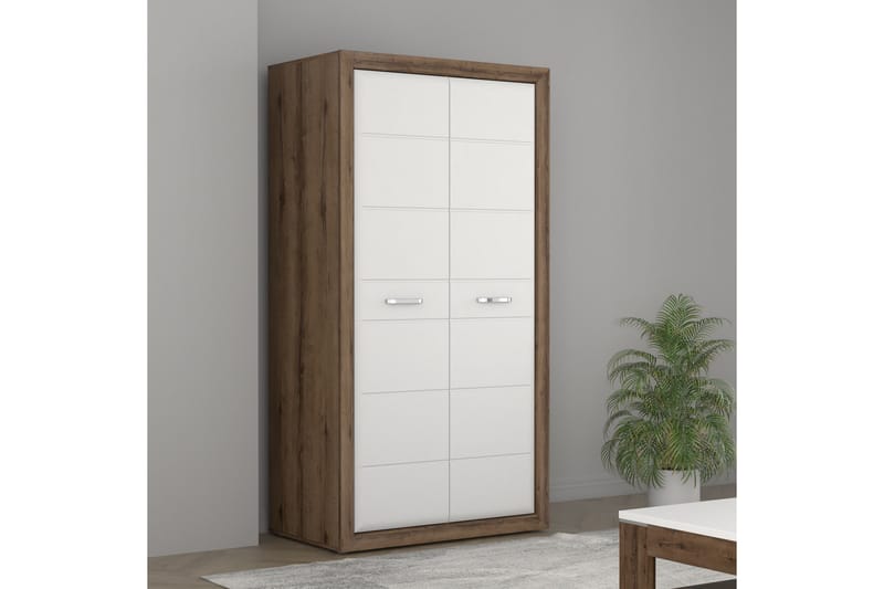 Aridiala Garderobe 61x103 cm - Brun/Hvid - Opbevaring - Tøjopbevaring - Garderobeskabe