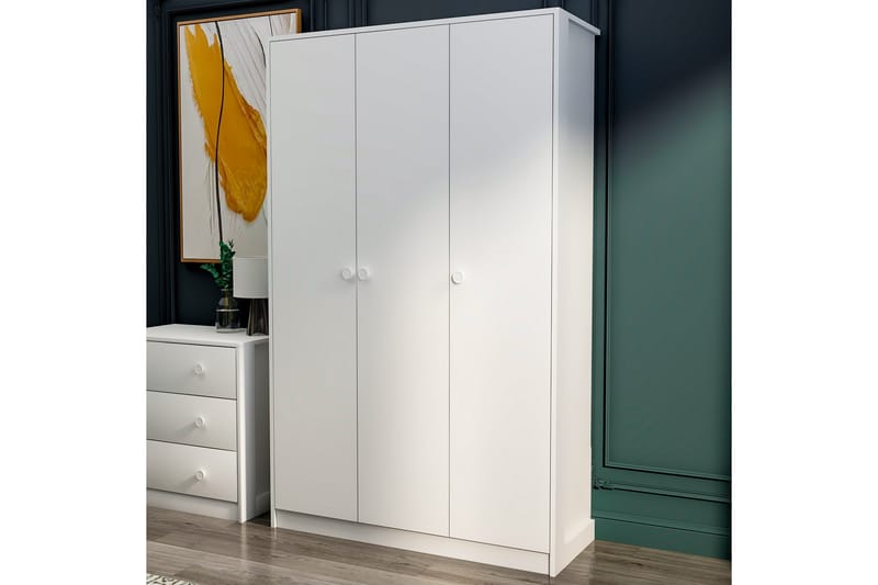 Berdez Garderobe 120x182 cm - Hvid - Opbevaring - Tøjopbevaring - Garderobeskabe