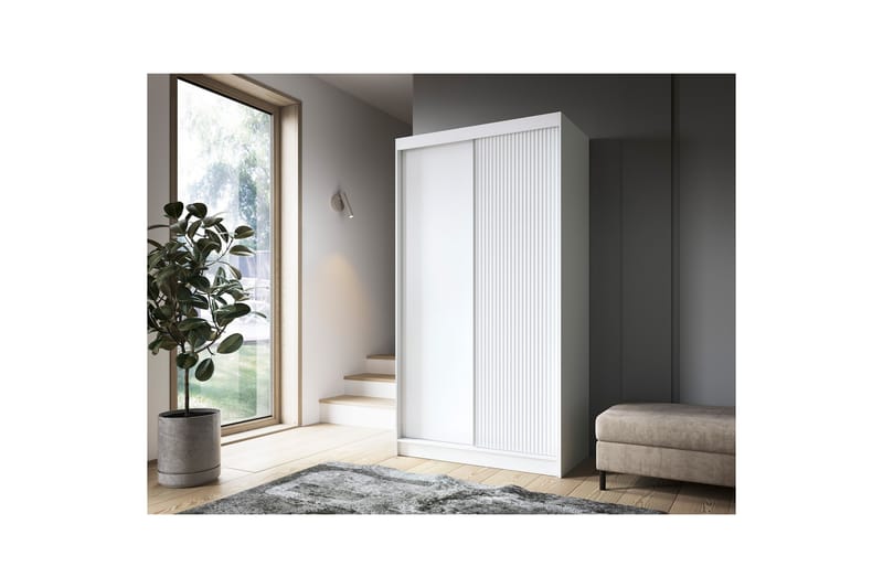 Biancco Garderobe 120x220 cm - Hvid - Opbevaring - Tøjopbevaring - Garderobeskabe