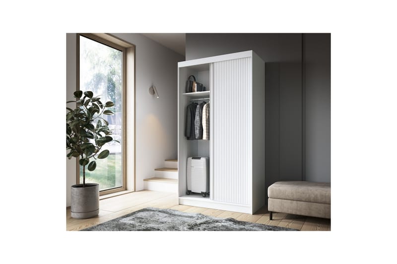 Biancco Garderobe 120x220 cm - Hvid - Opbevaring - Tøjopbevaring - Garderobeskabe