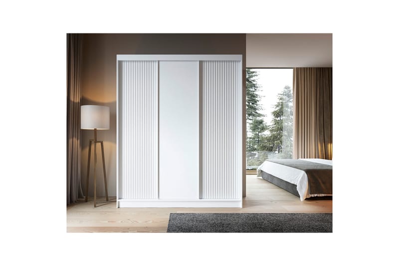 Biancco Garderobe 120x220 cm - Hvid - Opbevaring - Tøjopbevaring - Garderobeskabe