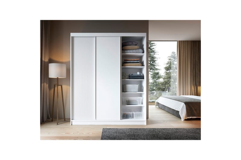 Biancco Garderobe 120x220 cm - Hvid - Opbevaring - Tøjopbevaring - Garderobeskabe