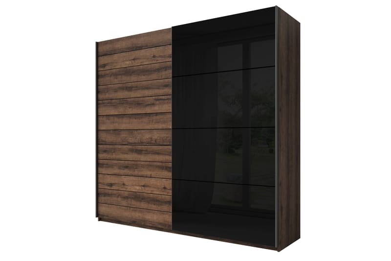 Bovera Garderobe 61x200 cm - Teak / sort - Opbevaring - Tøjopbevaring - Garderobeskabe