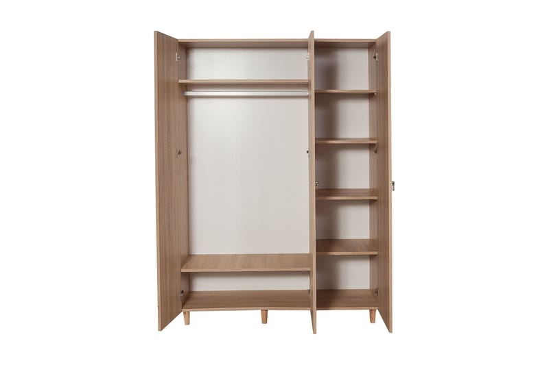 Brokind garderobe 135 cm - Brun - Opbevaring - Tøjopbevaring - Garderobeskabe