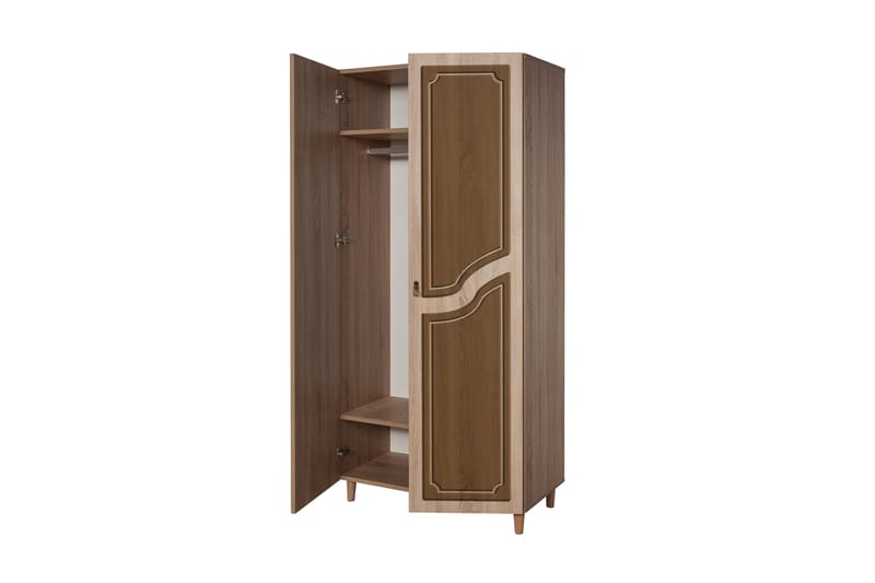 Brokind garderobe 90 cm - Brun - Opbevaring - T�øjopbevaring - Garderobeskabe