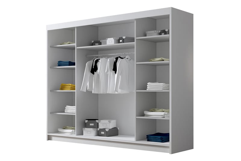 Cinerea Garderobe 250x215 cm - Hvid - Opbevaring - Tøjopbevaring - Garderobeskabe