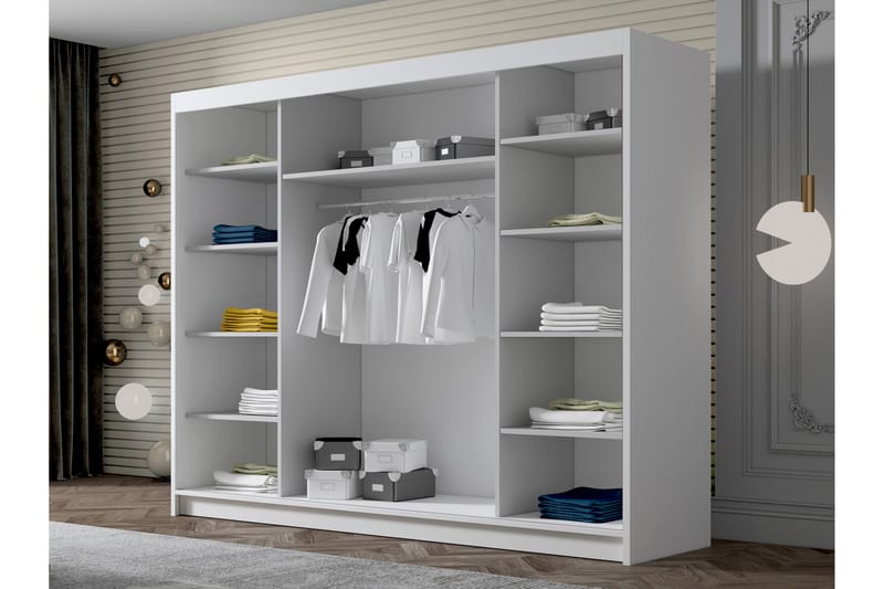 Cinerea Garderobe 250x215 cm - Sort - Opbevaring - Tøjopbevaring - Garderobeskabe