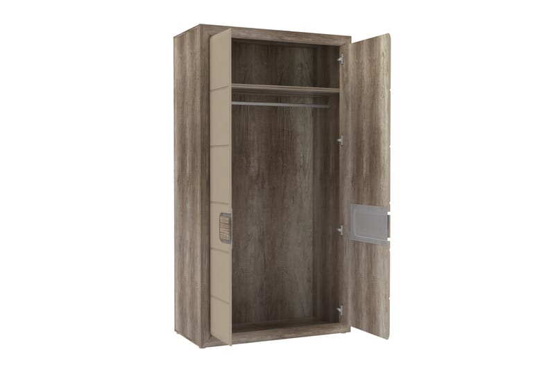 Corlius Garderobe 55x109 cm - Beige/Brun - Opbevaring - Tøjopbevaring - Garderobeskabe